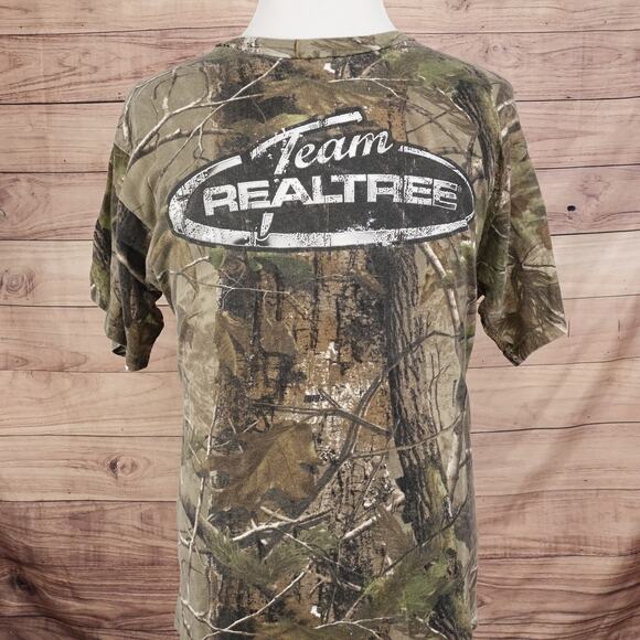 Realtree Team Shirt Mens 1X Camouflage Short Sleeve Outdoor Hunting Tee Camo - Picture 2 of 6